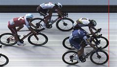 Cílová fotografie 7. etapy Tour de France a spurtu Edvalda Boassona Hagena...