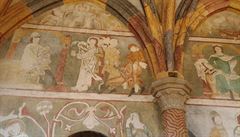 Opatskou kapli v bazilice sv. Prokopa v Tebíi zdobí nástnné malby ze 14....