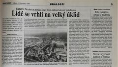 Záplavy 1997. �lánek z Lidových novin ze soboty 12. �ervence.
