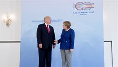 Merkelová pivítala Trumpa tsn ped estou hodinou.