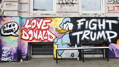 Graffiti proti prezidentovi USA Donaldu Trumpovi.