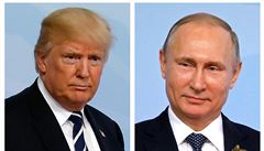 Donald Trump a Vladimir Putin na summitu G20 v Hamburku.