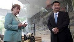 ‚Pandí diplomacie‘ v Berlíně. Merkelová a čínský prezident otevřeli v zoo nový pavilon