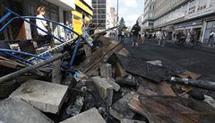 Ulice Hamburku po ádní demonstrant