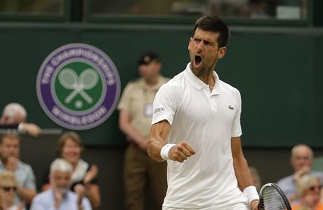 Wimbledon 2017: Novak Djokovi emotivn slaví vyhraný set nad Adrianem...