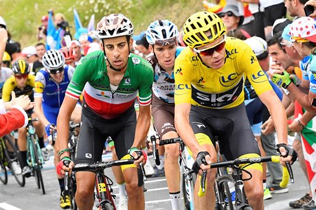 Fabio Aru a Chris Froome (zleva)