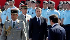 Prezident Emmanuel Macrone pi pipomínce útoku v Nice.