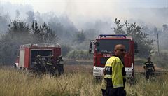 Hasi�i po úsp�ném zásahu u vesnice Srinjine.