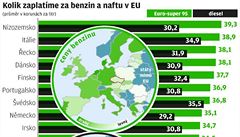 Ceny paliv v Evrop.