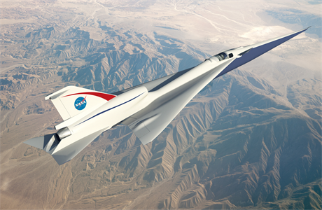 Design tichého nadzvukového dopravního letounu NASA od firmy Lockheed Martin.