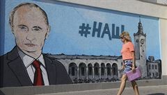 #Ná. Graffiti s Vladimirem Putinem v krymském Simferopolu.