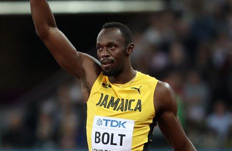 Usain Bolt po vítzném rozbhu.