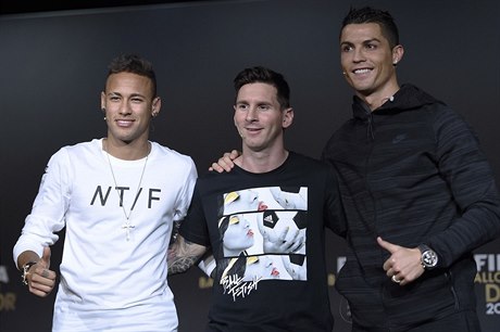 Neymar a Ronaldo ve společnosti Lionela Messiho.