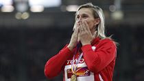 Barbora Špotáková se zlatou medailí.
