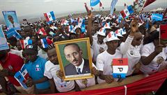 Zástup píznivc prezidenta Paula Kagame.
