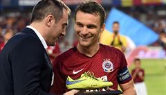 Utkání 4. kola první fotbalové ligy AC Sparta Praha - 1. FC Slovácko David...