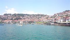 Ohrid z paluby lodi.