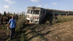 Nehoda dvou vlakových souprav v Egypt.