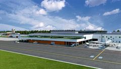 Vizualizace odbavovací haly Leti�t� Vodochody