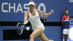 Magda Linetteová v 1. kole US Open proti Karolín Plíkové.
