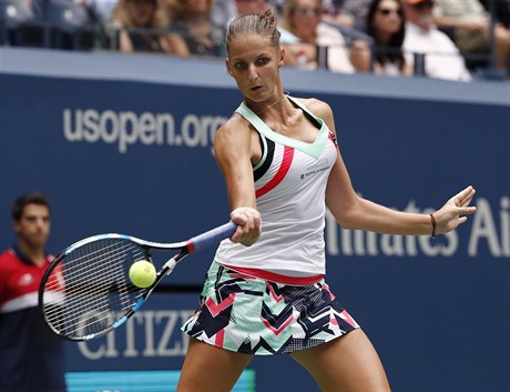 Karolína Plíková ve 2. kole US Open proti Nicole Gibbsové.