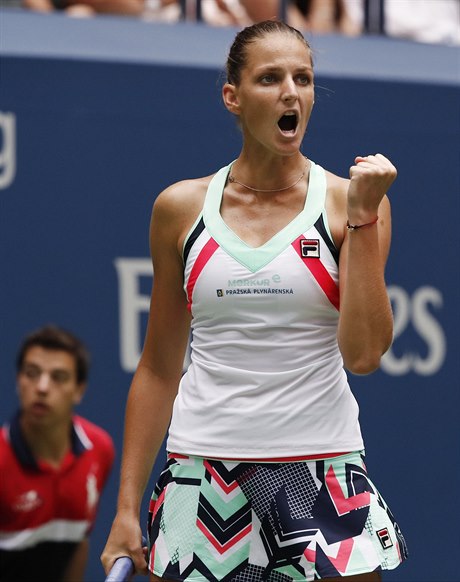 Karolína Plíšková ve 2. kole US Open proti Nicole Gibbsové.