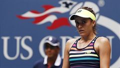 Nicole Gibbsová v zápase US Open proti Karolín Plíkové.
