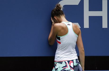 Karolína Plíková v prbhu zápasu 3. kola US Open.
