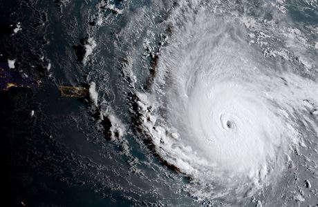 Hurikán Irma vyfocený z vesmíru.