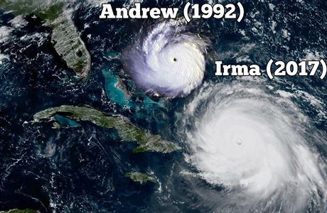 Porovnání nejniivjího hurikánu v djinách Floridy se souasnou hrozbou. Irma...