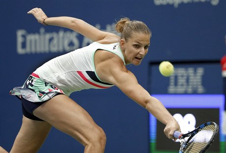 Karolína Plíková ve tvrtfinále US Open proti CoCo Vandewegheové.