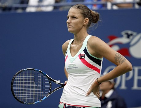 Karolína Plíšková ve čtvrtfinále US Open 2017 proti CoCo Vandewegheová.