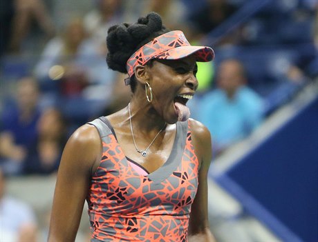 Venus Williamsová ve tvrtfinále US Open 2017.