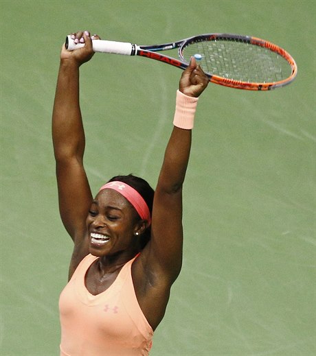 Sloane Stephens po vítzství nad Venus Williamsovou.