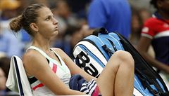 Karolína Plíková ve tvrtfinále US Open 2017 proti CoCo Vandewegheová.