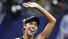 Madison Keysová slaví postup do semifinále US Open 2017.