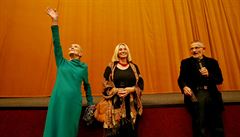 Soa ervená a Olga Sommerová na promítání filmu ervená v brnnském kin Scala.