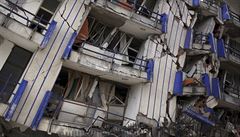 Budovu hotelu v mexickém mst Matias Romero zniilo zemtesení.