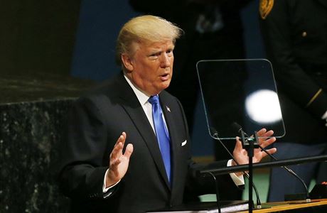 Donald Trump bhem svého dívjího vystoupení v OSN.