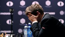 Zklamaný šachista Magnus Carlsen.