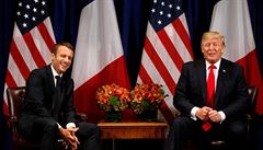 Donald Trump a Emmanuel Macron v New Yorku.
