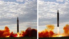 Pr�b�h odpalu rakety Hwasong-12.