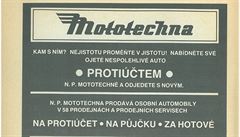 Dobový inzerát v asopisu Automobil z roku 1987.