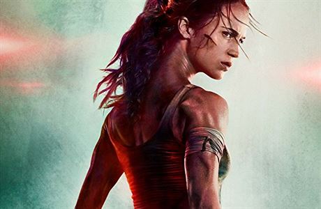 Alicia Vikanderová jako Lara Croft. Promo plakát ke snímku Tomb Raider (2018).