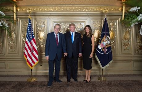 Setkání prezidenta Zemana s Donaldem Trumpem v New Yorku.