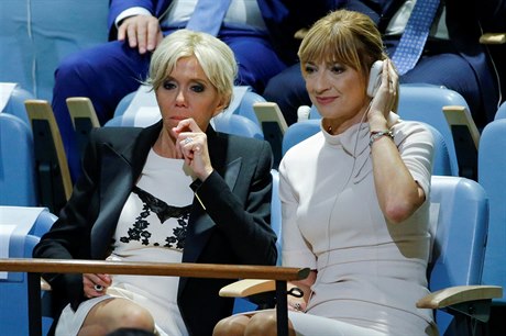 ena francouzského prezidenta Brigitte Macronová na Valném shromádní OSN v...