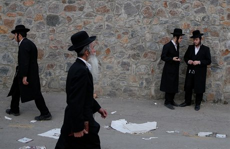 Ultra-ortodoxní Židé ve městě Uman na Ukrajině, kteří začnou slavit židovský...
