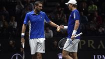 Prvn ronk tenisovho Laver Cupu, 24. z v Praze. Zprava Tom Berdych z R...