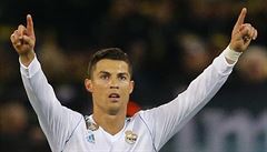 Borussie Dortmund - Real Madrid, Cristiano Ronaldo slaví jeden ze svých gól.