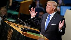 Americký prezident Donald Trump pronáí svou e ve Valném shromádní OSN.